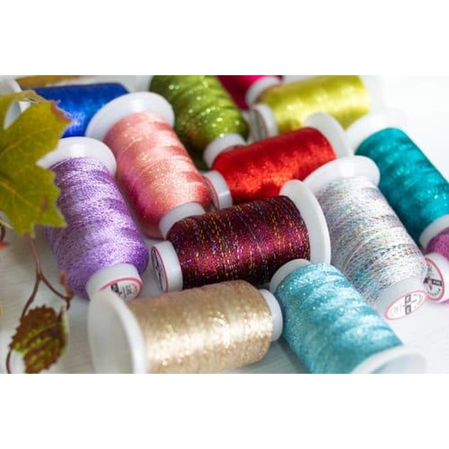 Thread - GlaMore Rayon Metallic - 12Wt - GM160 - Black Multicolor - 274m/300yd