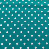 Green and White Dots 100% Cotton Fabric WOF 110cm- 112cm
