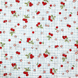 Happy Message 30's 100% Cotton Fabric WOF 110cm - 112cm Blue Cherry