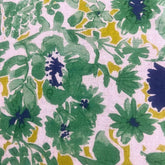 Hokkah Cotton Linen Print Fabric - 45% Cotton 55% Linen - 130gsm Green