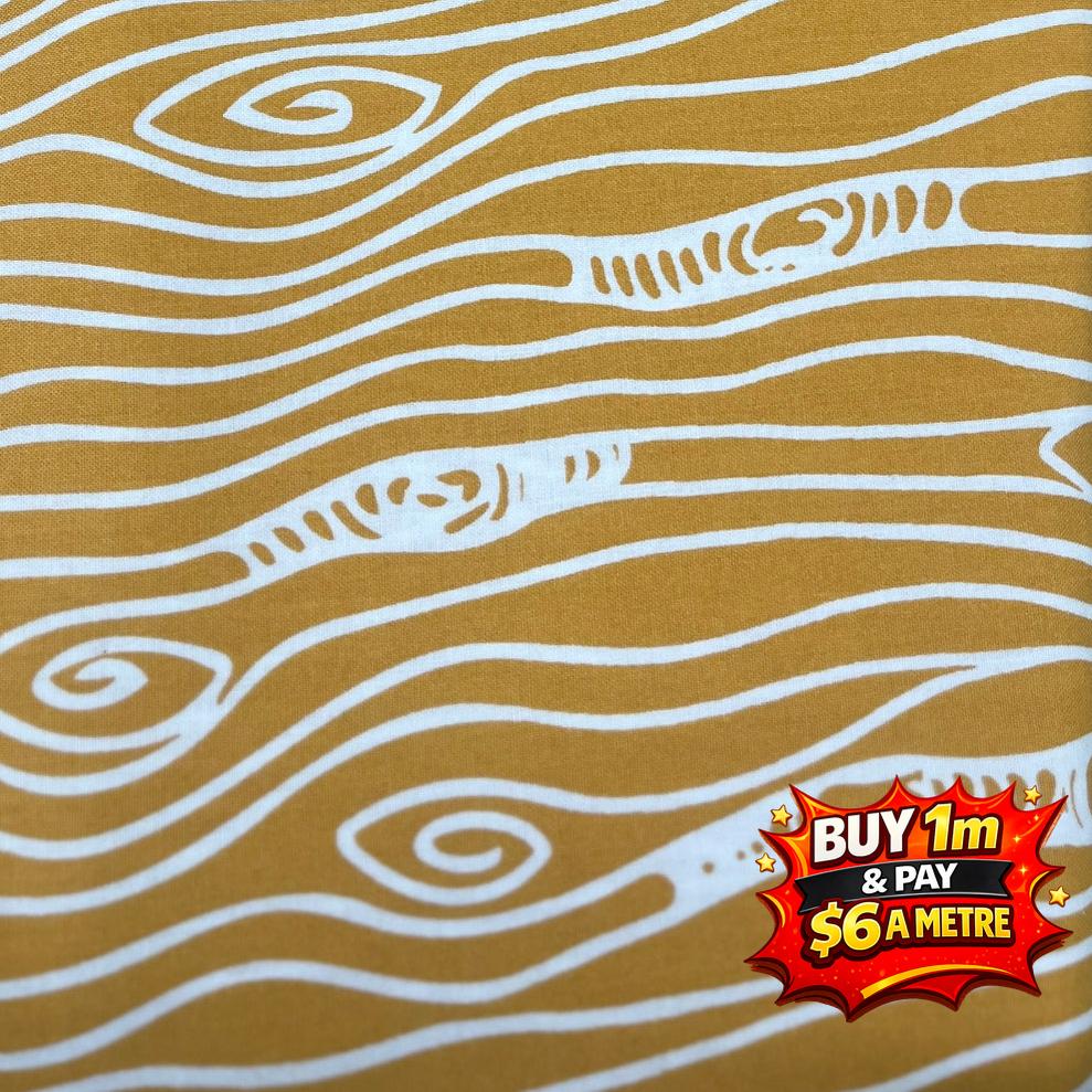 Serengeti Patt 1017 100% Cotton Fabric WOF 110cm- 112cm Final Clearance $6m (1m min cut)
