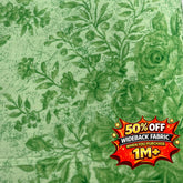 108" WIDE - Green Floral Wideback 108" or 297cm