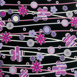 Black and Pink Floral 100% Cotton Fabric WOF 110cm - 112cm