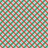 A repeating diagonal plaid pattern in red, green, and blue over a white background, with a small ruler strip along the bottom edge showing measurements.