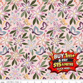 JUJU'S PETALS MAIN PINK - C16610-PINK - 100% Cotton or $15 a metre Click Here