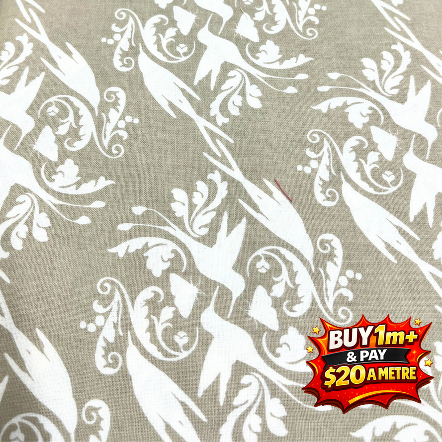 Jules Davis Brand Bird Garden Of Delights 100% Cotton Fabric WOF 110cm-112cm