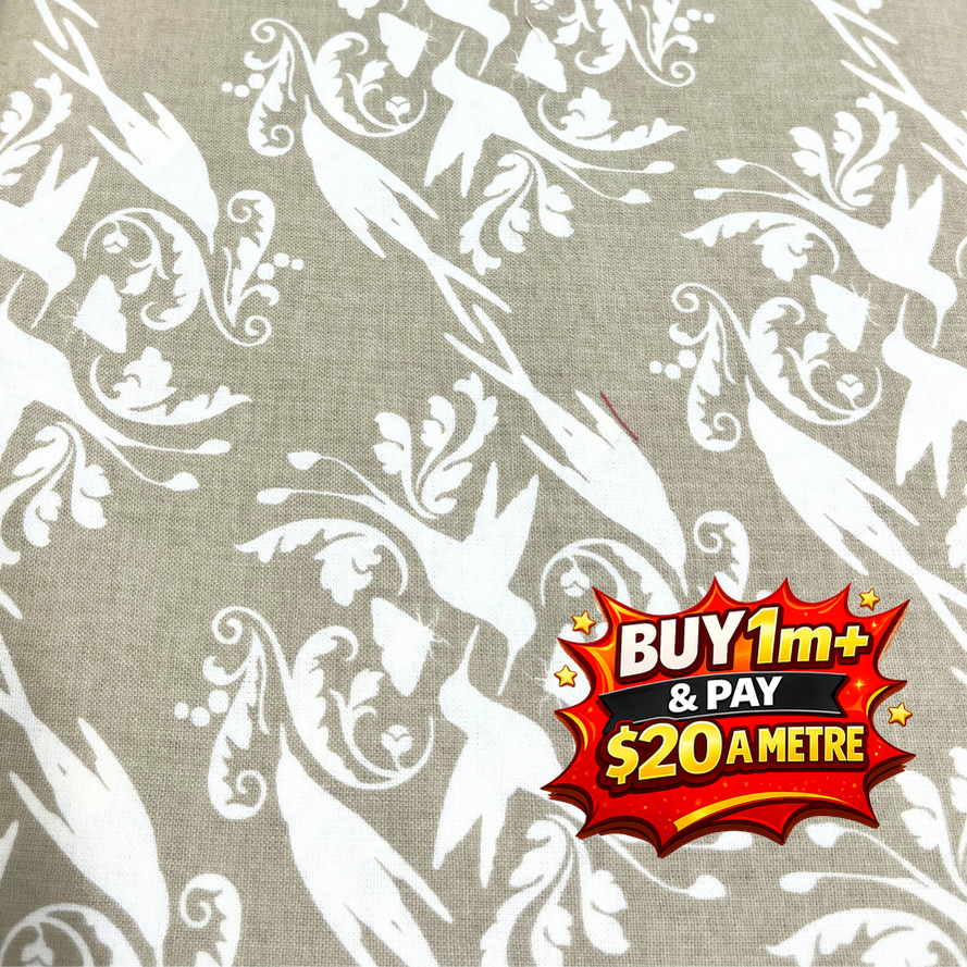 Jules Davis Brand Bird Garden Of Delights 100% Cotton Fabric WOF 110cm-112cm