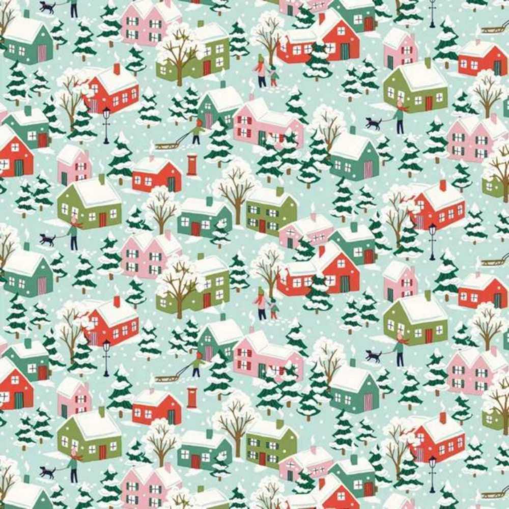 FESTIVE GREETINGS - FESTIVE VILLAGE - L01667430A - 100% LASENBY COTTON