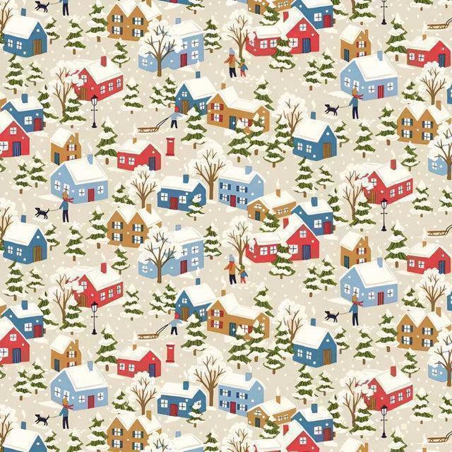 FESTIVE GREETINGS - FESTIVE VILLAGE - L01667430B - 100% LASENBY COTTON
