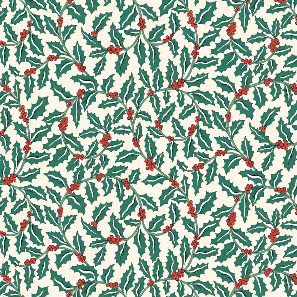 FESTIVE GREETINGS - SWILRING HOLLY - L01667432A - 100% LASENBY COTTON