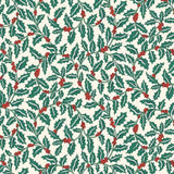 FESTIVE GREETINGS - SWILRING HOLLY - L01667432A - 100% LASENBY COTTON