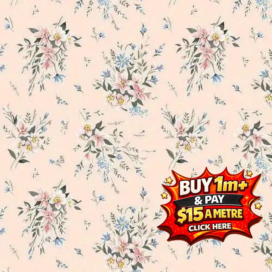 Liberty Winterbourne Bouquet Pink 100% Cotton Fabric WOF 110cm- 112cm