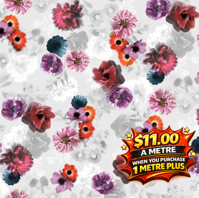 MOON FLOWER PB5716LS FABRIC - 100% COTTON