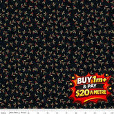 NAUGHTY OR NICE HOLLY BERRIES BLACK - C16263-BLACK - 100% COTTON
