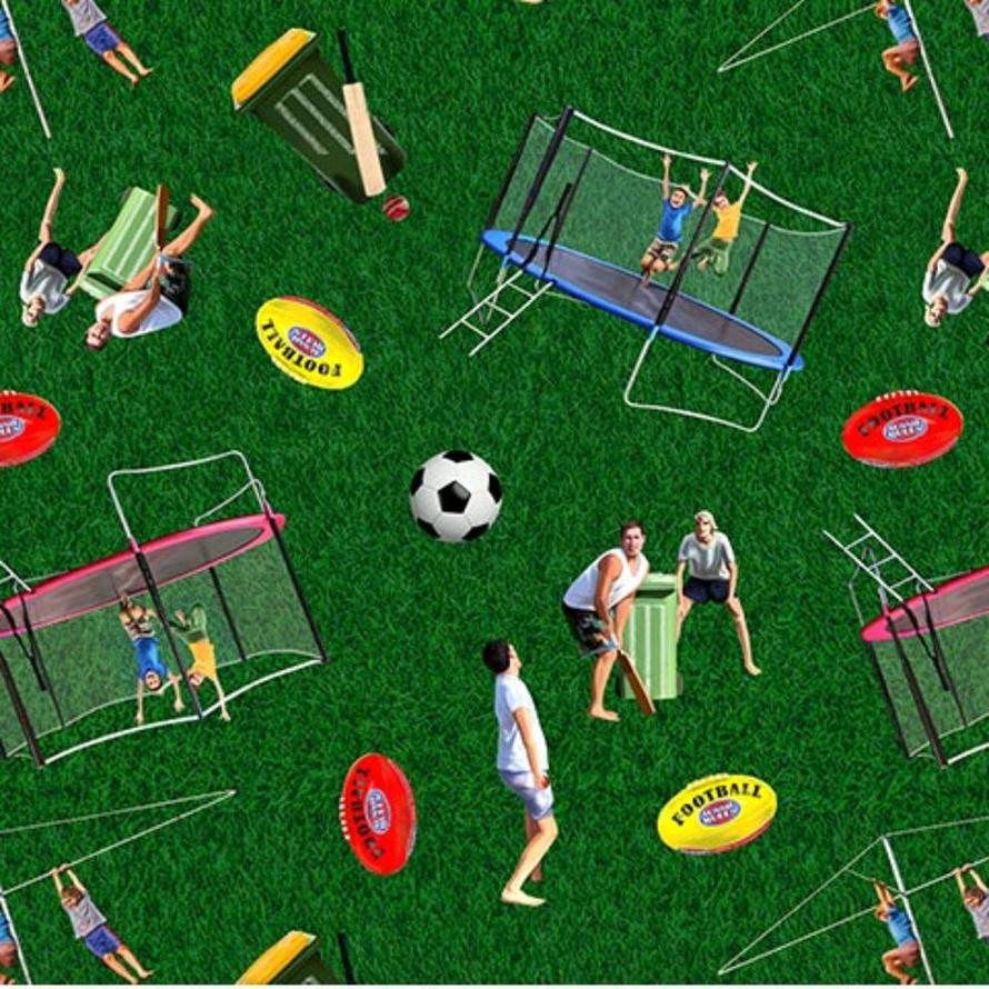 OUTDOOR AUSSIE BACKYARD PLAYING GRASS - 0164L