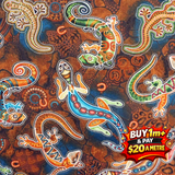 Oasis fabric - Gondwana Lizard