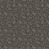 Dark brown fabric with a delicate pattern of small, light grey flowers and vines.