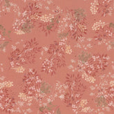 Robert Kaufman Deer Wilds fabric: terracotta with delicate white, cream, and green floral sprigs.