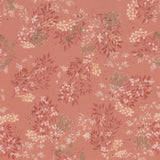 Robert Kaufman Deer Wilds fabric: terracotta with delicate white, cream, and green floral sprigs.
