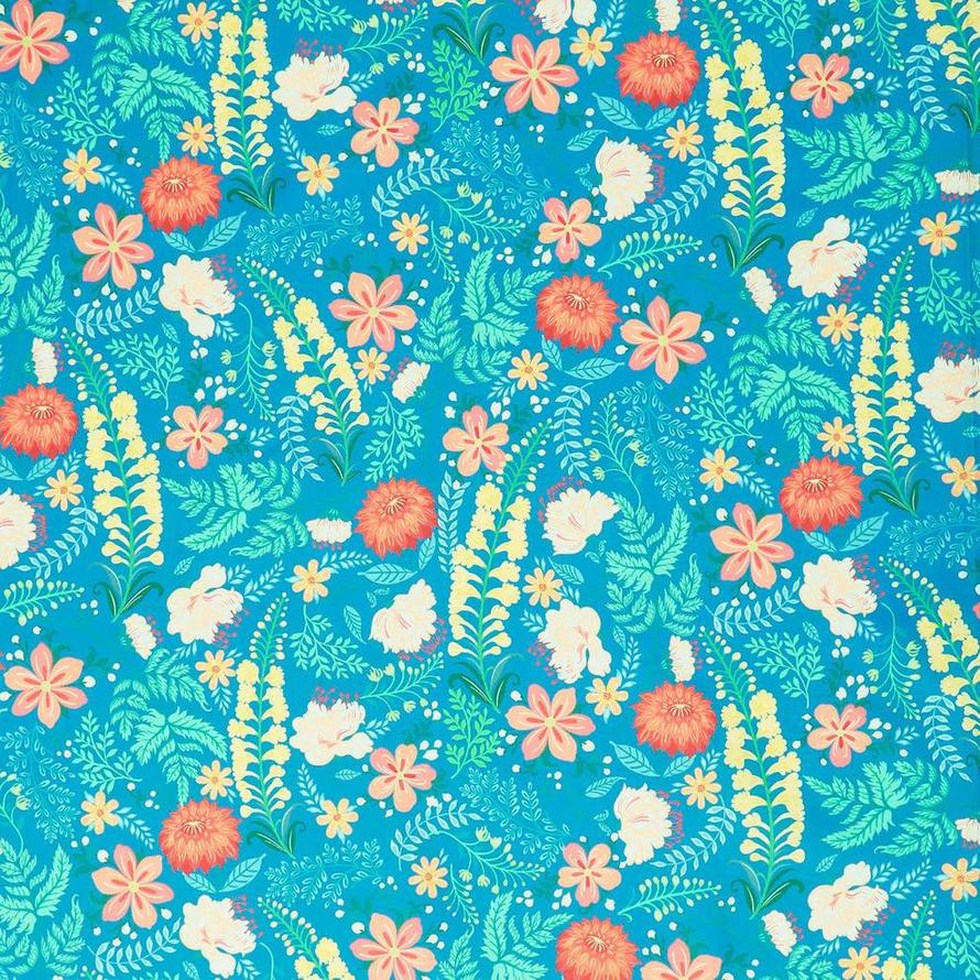 Robert Kaufman Faraway Florals - Floral Teal Blue RK22618403