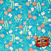 Robert Kaufman Faraway Florals - Floral Teal Blue RK22618403