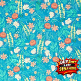 Robert Kaufman Faraway Florals - Floral Teal Blue RK22618403