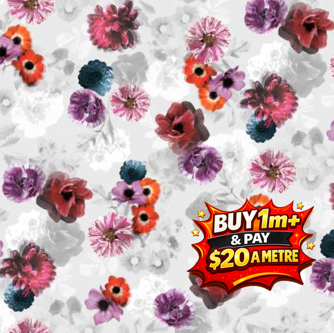 MOON FLOWER PB5716LS FABRIC - 100% COTTON