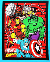Marvel Heros Cotton Fabric Panel - Captain America, Thor, Hulk & Ironman
