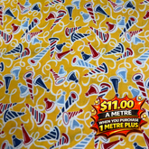 Serengeti Patt 1017 100% Cotton Fabric WOF 110cm- 112cm Final Clearance $6m (1m min cut)