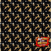 Stocking Stuffers Deer on Black and Gold DV6426