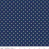 Swiss Dot on Denim Colour on 100% Cotton by Riley Blake WOF 110cm - 112cm