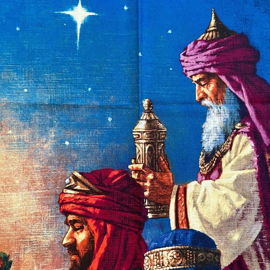 THREE KINGS RARE Extremely Gorgeous Fabric Panel Corbert Gauthier #42859D 35"x 44"