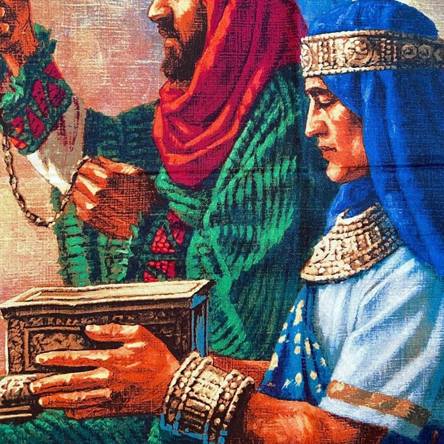 THREE KINGS RARE Extremely Gorgeous Fabric Panel Corbert Gauthier #42859D 35"x 44"