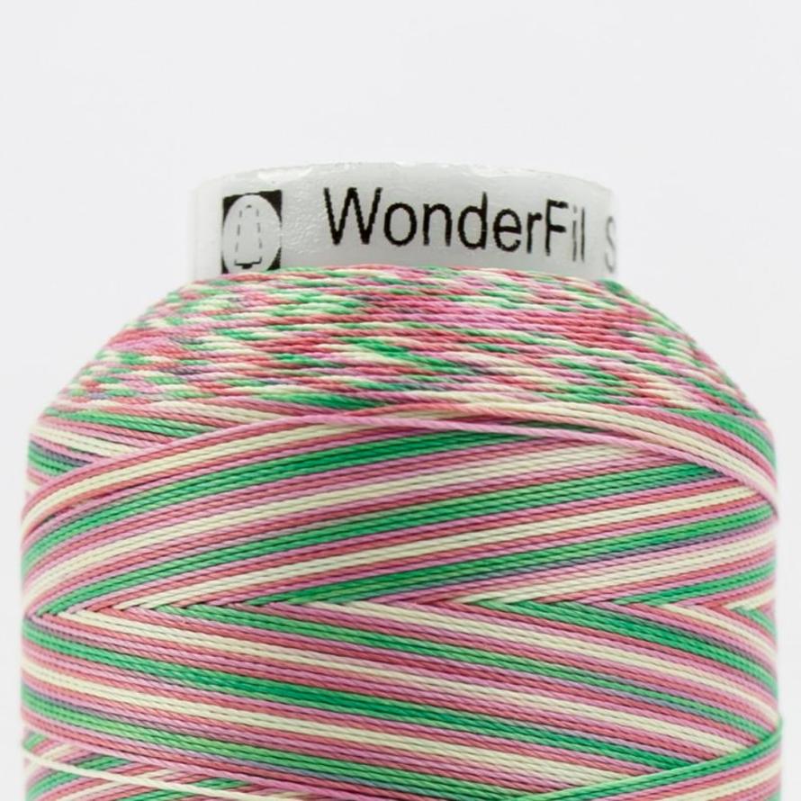 Thread - Lint-Free Cotton - Silco™ 35Wt - SCM04 - Teal/Yellow/Pinks - 700m/766yd