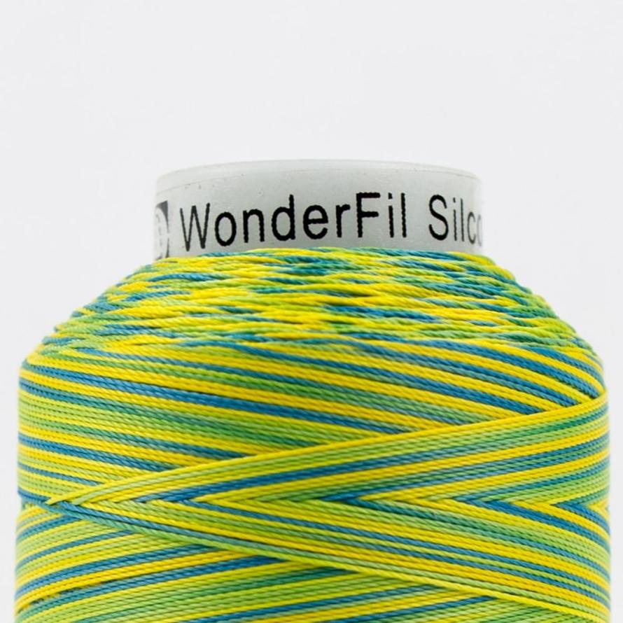 Thread - Lint-Free Cotton - Silco™ 35Wt - SCM22 - Blue/Yellow/Green - 700m/766yd