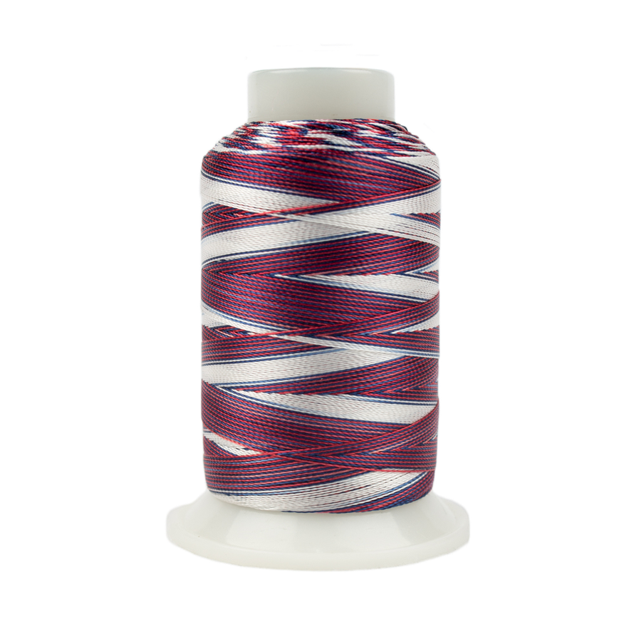 Threads - Dyed Rayon - Mirage 30Wt - MR33 - Blue White Red - 800m/875yd