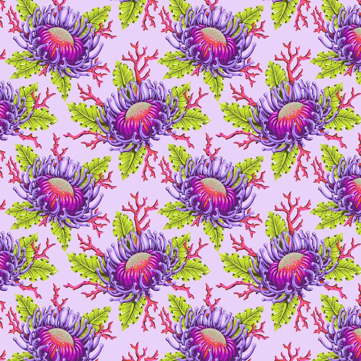 Tula Pink Floral Reef – Friends & Anemones – Ultraviolet (PWTP265)