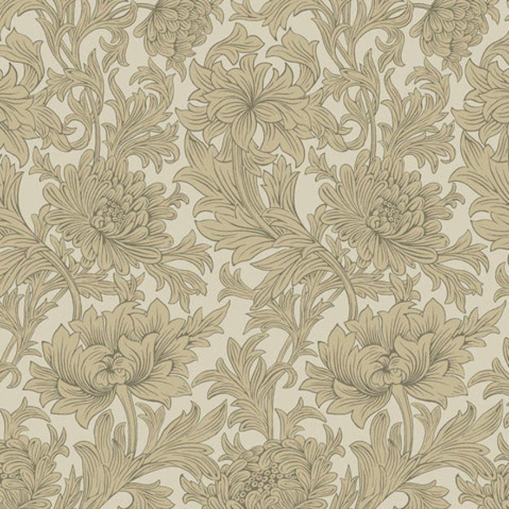 William Morris Chrysanthemum Toile TAUPE Backing 108" or 274cm