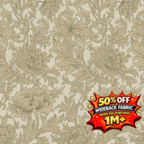 William Morris Chrysanthemum Toile TAUPE Wideback 108" or 274cm