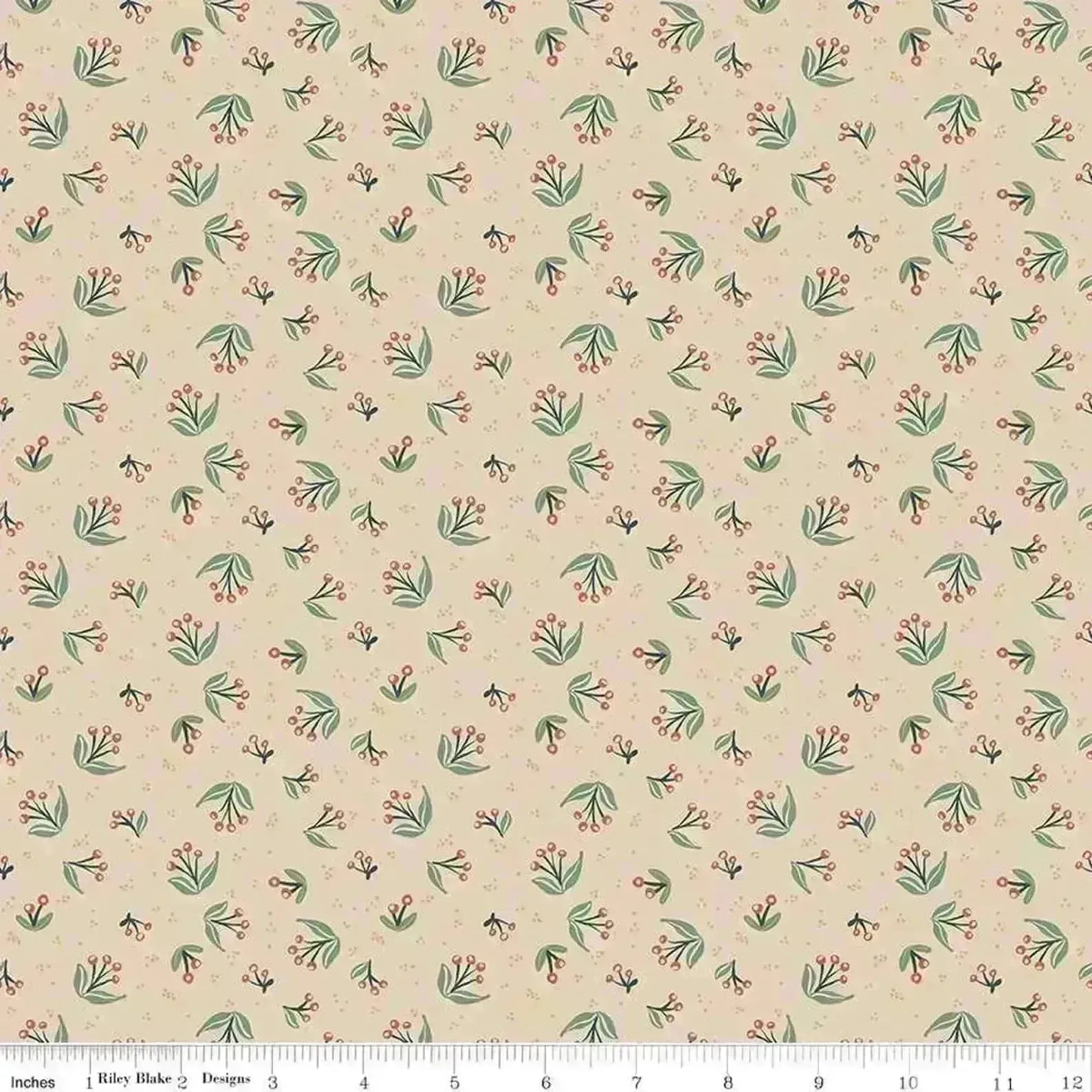 IVY REESE BERRY BRANCHES - C16603 - LATTE - 100% Cotton