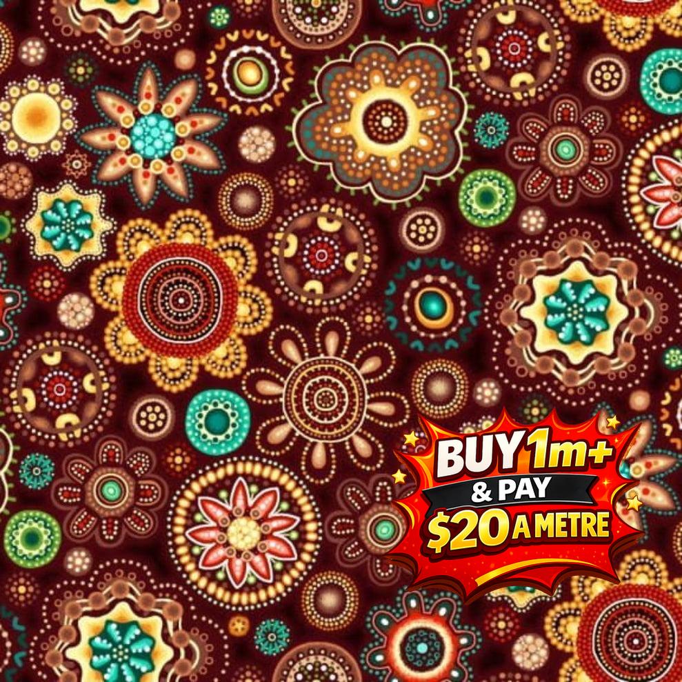 Gondwana Oasis Fabrics 60-413 100% Cotton Fabric WOF 110cm- 112cm