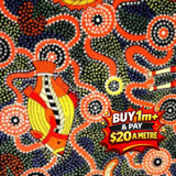 Burrambim Animals 100% Cotton Fabric WOF 110cm- 112cm