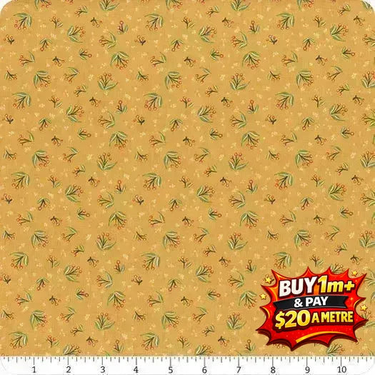 IVY REESE BERRY BRANCHES - C16603 - GOLDEN - 100% Cotton