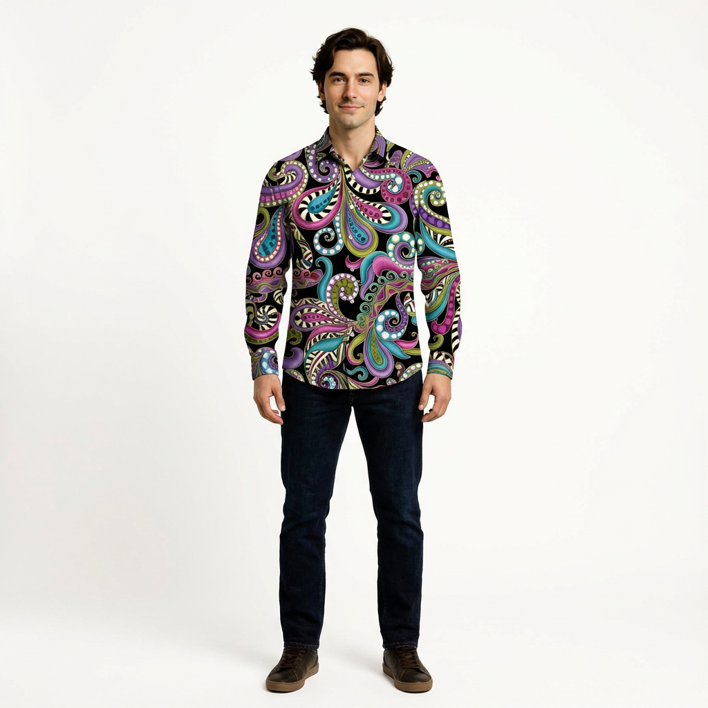 Benartex Dog On It Black Carnival Scroll SKU: 6256M-12 100% Cotton Fabric WOF 110cm- 112cm