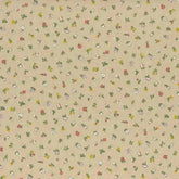 Beige fabric with small, colourful floral pattern