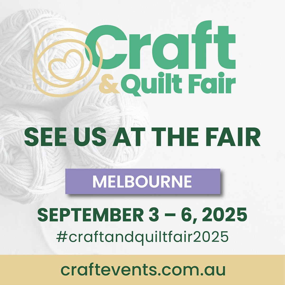 Melbourne Craft & Quilt Fair Wednesday, September 3rd to Saturday, September 6th, until 4pm.