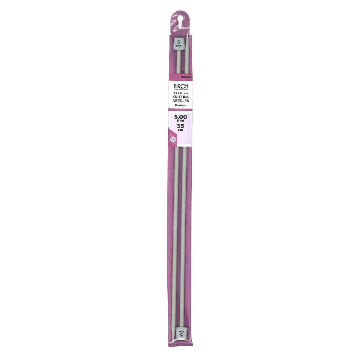 Birch 5.00mm x 35cm Knitting Needles