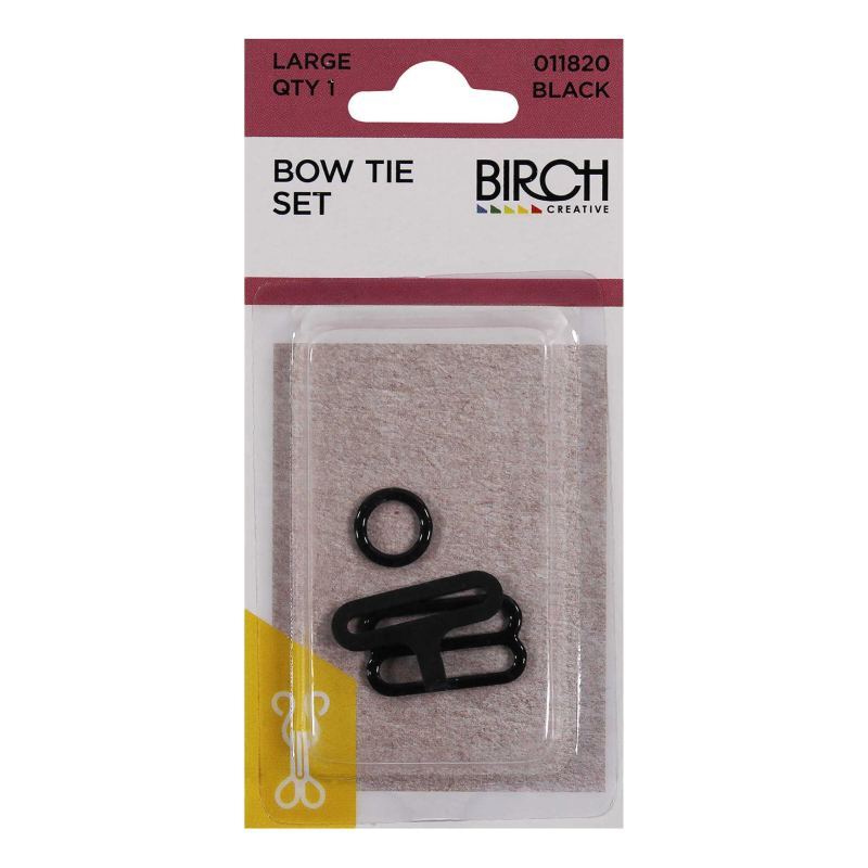 Birch Bow Tie Set Large, 1 Set, Black Colour,