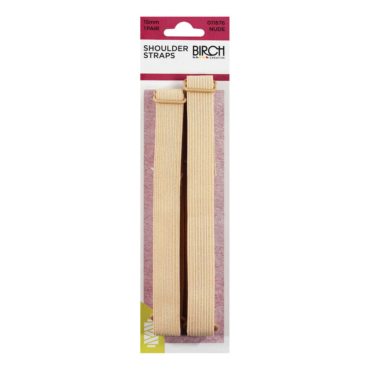 SHOULDER STRAP ELASTIC 15MM 2PK - Nude