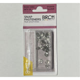 Birch 6mm Press Studs (Snap Fasteners), Silver Colour, 12 Sets, Sew-In
